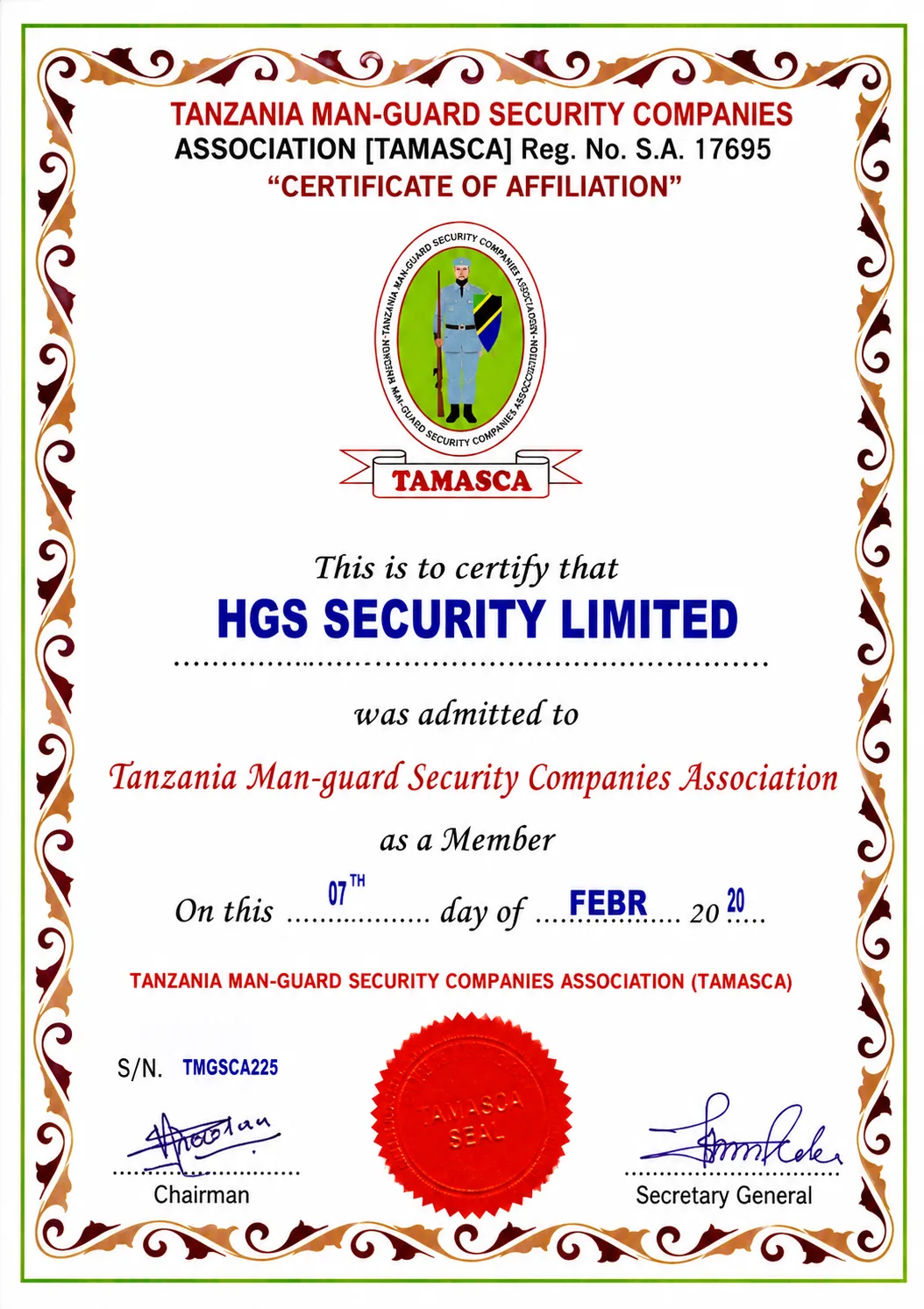 TAMASCA Affiliation